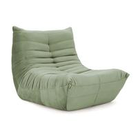 DFHXALH Togo Fauteuil de cheminée beige en daim souple Canapé en mousse de qualité supérieure Canapé d'angle pour salon, chambre d'accentuation beige sans accoudoirs