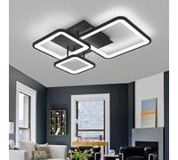 Dfiacn LED Plafonnier Et Telecommande APP Fonction Mémoire Carré Lampe De Plafond Dimmable Pas De Scintillement Protection Des Yeux Plafonnier Chambre Cuisine Salon Bureau Étude-Black||51CM