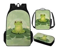 dfjjdhee Sac à dos d'école champignon pour enfants avec sac à déjeuner pour filles de 10 à 12 ans avec joli petit sac à déjeuner, trousse à crayons, fournitures scolaires pour filles de 3e 4e 5e 6e 7e