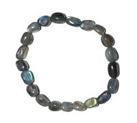 DFJMASFKOL Bracelet à puces de labradorite | Fragments de cristaux flash naturels - Protection et énergie magique - Pierres précieuses chakra du troisième œil empilables | Convient pour les petits