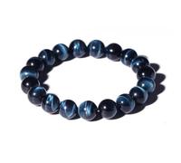 DFJMASFKOL Bracelet œil de tigre bleu de 12 mm pour homme | Convient pour un grand poignet d'environ 20,3 cm | Pierres chakra de la gorge | Pierre de naissance pour juin | Apporte le calme, l'amour et