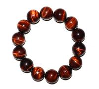 DFJMASFKOL Bracelet œil de tigre rouge de 18 mm pour homme et femme | Protection naturelle chakra racine en cristal pour les amateurs de grandes perles et 3XL poignet de 24,1 à 26,7 cm | Augmente la