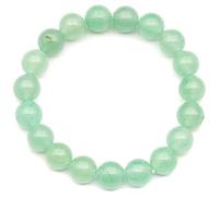 DFJMASFKOL ElisaJewelryArt Bracelet en perles d'aventurine verte naturelle véritable pierre précieuse de richesse Bracelet extensible unisexe réglable (femme, aventurine verte)
