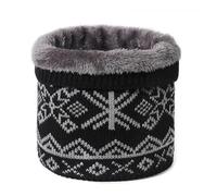 DFJOENVLDKHFE Écharpe Polaire épaisse, Cache-Cou Unisexe, Couverture tricotée, Anneau Chaud d'hiver, élégant, Automne(Black)
