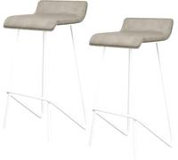 DFKGLCRR Ensemble de 2 tabourets de Bar en Cuir PU avec Dossier et Repose-Pieds, tabourets Hauts pour pub, café, Salle à Manger, Cuisine ou îlot Central. (E,75CM)