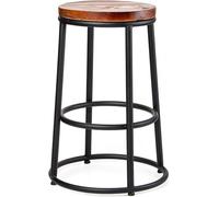 DFKGLCRR Tabourets de Bar Vintage industriels, tabourets de Bar 26/30 Pouces avec Assise en Bois Massif, chaises de Cuisine Hautes pour pub, café ou Bar (A-1ps,65CM)