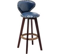 DFKGLCRR Tabourets de Bar Vintage pivotants à 360° avec Dossier et Repose-Pieds, revêtement en Cuir PU, Tabouret de comptoir Haut pour pub, Cuisine ou îlot Central. (B-1ps,70CM)