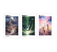 DFKJIB Lot de 3 livres de Sarah J. Maas - Art mural vintage ACOTAR Glass Throne, cour des épines et roses et croissant de la ville - Poster d'art - Impression fantastique - Décoration pour chambre à