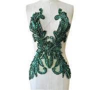 DFLINGA Appliques en Dentelle à Strass Faites à la Main, Accessoires de Couture à la Main, Perles, Pierres, Garnitures pour Robe de mariée de Fille