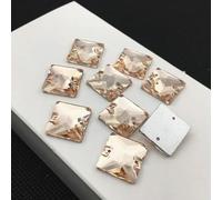DFLINGA Forme carrée Dos Plat avec Deux Trous en Verre Cristal Coudre sur Strass Cristaux Perle Robe de mariée Chaussures Sacs Bricolage Garniture