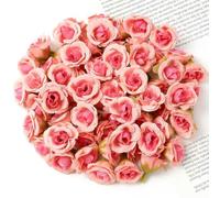 DFLINGA Lot de 50/100 Roses artificielles de 2 cm, pour décoration d'intérieur, Mariage, Couronne, Scrapbooking