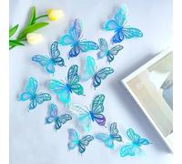DFLINGA Lot de 72 Autocollants muraux en Cristal Effet 3D en Forme de Papillon pour Chambre d'enfant, Accessoires de Photographie, décoration de la Maison