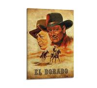 DFMY John Wayne Western Papier Peint Poster Art mural sur toile Esthétique Musique et Film Décoration Salon Chambre 20 x 30 cm Style Cadre