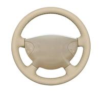 DFOF G Couvre Volant Voiture Housse De Volant De Voiture en Cuir Artificiel Beige Cousu Main pour Mercedes pour Benz Classe E W211 Classe G W463 2002-2007 Housse Caches Volant