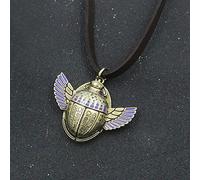 DFRIZ Collier Pendentif Bijoux Collier Pendentif scarabée Chevalier de la Lune Marc Spector avec Cordon en Cuir Vintage Accessoire de Bijoux Fantaisie pour Hommes