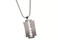 DFRIZ Collier Pendentif Bijoux Mode Couleur Lames de Rasoir Pendentif Colliers Hommes Bijoux Homme Rasoir Forme Collier