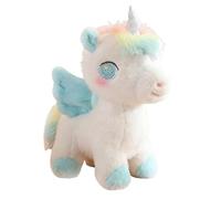 DFrywdgSEY Peluche, Jouet en Peluche Licorne Mignon avec Ailes, Animal Doux et Moelleux crinière Queue Arc-en-Ciel(Blue,35cm)