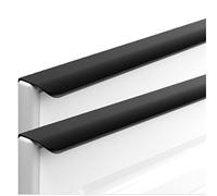 DFrywdgSEY Poignée de porte encastrée, Poignées dissimulées en alliage d'aluminium for armoire, placard de cuisine et tiroir, noires, 2 pièces(Overall length 1500mm)