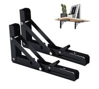 Dfstvup Support d'Étagère Pliant,Charnières Rabattables Renforcées 2X - Support Triangulaire 20 cm Gain de Place pour Cuisine Salle de Bain Camping-Car Extérieur
