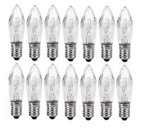 DFTRIF 14pcs Ampoule de Lampe de Remplacement E10 Base Vis Fil Bougie Ampoules pour chaînes Lumineuses 34V 3W pour Salle de Bain Cuisine Home Bulb Decor