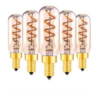 DFTRIF E14 LED DIMMABLE Verre Amber Dimmable T25 / T8 TU Tubulaire TU Tubulaire 3W 2200K SPIRAGE LED Filament Ampoule E12 E14 Lustre Éclairage 5pcs,E14 220v