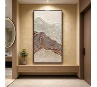 DFUMKOF Impression sur toile abstraite moderne, style minimaliste milieu du siècle, affiche beige et marron pour salon ou bureau (70 x 140 cm, sans cadre)