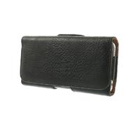 DFV mobile - Étui ceinture horizontal en similicuir texturé avec clip compatible avec Smile Q9 Note (2021) - Noir
