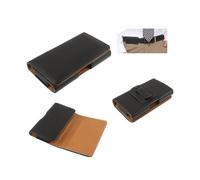 DFV mobile - Étui ceinture horizontal en similicuir texturé avec clip compatible avec Xiaomi Black Shark 4 Pro (2021) - Noir