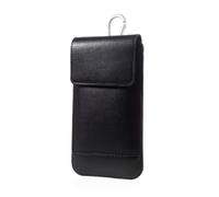 DFV mobile - Étui ceinture vertical à double compartiment avec fermeture auto-agrippante compatible avec Maxcom Ms554 4G (2022) - Noir