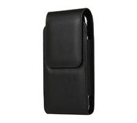 DFV mobile - Étui ceinture vertical en similicuir avec clip rotatif 360 et fermeture magnétique compatible avec iPhone 13 mini (2021) - Noir