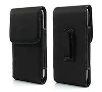 DFV mobile - Étui Housse Clip Ceinture Métallique Verticale Pince en Simili-Cuir Souple Compatible avec BLACKVIEW A20 - Noir