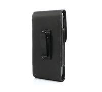 DFV mobile - Étui Housse Clip Ceinture Métallique Verticale Pince en Simili-Cuir Souple pour Oppo A16s (2021) - Noir