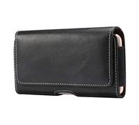 DFV mobile - Horizontal Leather Holster with Belt Loop for Samsung Galaxy Xcover 4s (2019) - Black