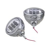 Dfvajwc Phare Avant Moto 4-1/2 "4.5 Pouces LED Spot Auxiliaire Brouillard Feu Croisement Avec Boîtier Support Montage En Anneau Pour Touring Electra Glide(Chrome set)