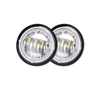 Dfvajwc Phare Avant Moto Phare Led 7 Pouces + Antibrouillard 4.5 Pouces Anneau Halo Yeux D'ange Clignotant Phare Auxiliaire Moto Ensemble 7 Pouces(02 Chrome)