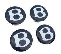 DFVBNH Auto Cache Moyeu pour Bentley Mulsanne 2010-2016, Cache Moyeux Capuchons Centre Roue Centre Jante Capuchons ABS Logo D'emblème Décoration de Pneus Accessoires 4PCS,Black-69MM