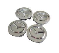 DFVBNH Auto Cache Moyeu pour Mazda MX-5 2005-2015, Cache Moyeux Capuchons Centre Roue Centre Jante Capuchons ABS Logo D'emblème Décoration de Pneus Accessoires 4 PCS,Silver-52mm-A