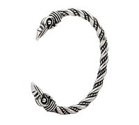 DFWY Bracelet Manchette Tête de Corbeau Viking Nordique -Bracelet Ouvert Tête de Corbeau en Acier Inoxydable pour Homme Et Femme -Amulette de Pirate Païenne Polie À la Main Bijoux Vintage