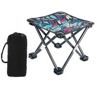 DFXIU Mini Tabouret de Camping Pliant Petit Siège Pliable Portable Mini Chaise Léger pour Voyage Pêche Randonnée BBQ Plage 29 x 28 x 29 cm，Bleu Marine Sac de Transport Inclus