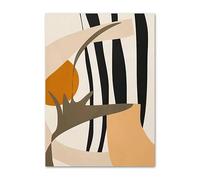 DFZEWKI Affiche abstraite représentant un visage, des lignes et des feuilles géométriques, peinture sur toile, affiches et impressions pour le mur du salon (80 x 120 cm (31 x 47 po) / Sans cadre)