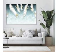DFZEWKI Affiche minimaliste de luxe moderne, art mural nordique, toile sans cadre, impression de plumes, décoration de salon, 80 x 120 cm (31 x 47 pouces), sans cadre