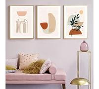 DFZEWKI Ensemble d'affiches abstraites géométriques, images décoratives d'art végétal, imprimées sur les murs du salon et de la chambre (50 x 75 cm (20 x 30 po) x 3 / Sans cadre)
