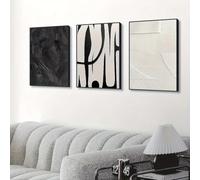 DFZEWKI Ensemble de 3 affiches abstraites sur toile en noir et blanc, idéal pour la décoration de votre chambre (50 x 75 cm (20 x 30 pouces) x 3 / Sans cadre)