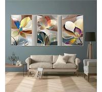 DFZEWKI Ensemble de fleurs vintage avec toile murale décorative pour bureau, maison ou chambre (60 x 80 cm x 3 / Sans cadre)