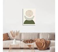DFZEWKI Tableau abstrait bohème vert, motif de feuilles de plantes nordiques, impression sur toile pour une décoration intérieure moderne (80 x 120 cm (31 x 47 po) / Sans cadre)