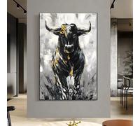 DFZEWKI Tableau abstrait de taureau imprimé sur toile, art mural de taureau de rue, affiches et impressions d'animaux pour la décoration murale du salon (30x40cm(12x16in)/Sans cadre)