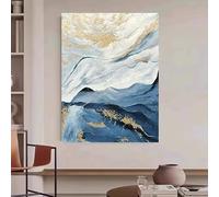 DFZEWKI Tableau abstrait dessiné sur toile, motif blocs, décoration murale pour salon et maison (50 x 75 cm (20 x 30 pouces) / sans cadre)