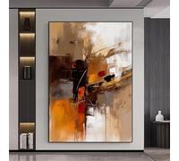 DFZEWKI Tableau abstrait dessiné sur toile, motif blocs, décoration murale pour salon et maison (50 x 75 cm (20 x 30 pouces) / sans cadre)