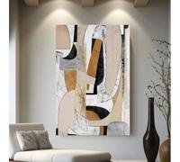 DFZEWKI Tableau abstrait dessiné sur toile, motif blocs, décoration murale pour salon et maison (70 x 100 cm (28 x 39 pouces) / Sans cadre)
