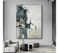 DFZEWKI Tableau abstrait dessiné sur toile, motif blocs, décoration murale pour salon ou maison (30 x 45 cm (12 x 18 pouces) / sans cadre)
